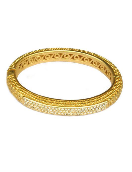 GOLD DOTS AND PAVE BANGLE