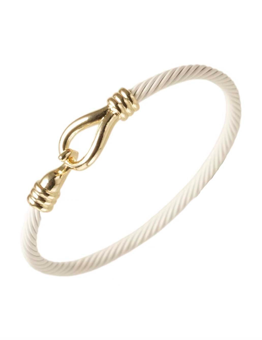 CABLE BRACELET W/GOLD LOOP