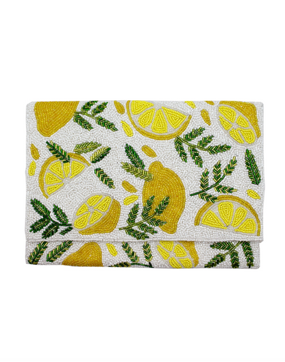 BEADED LEMON CLUTCH