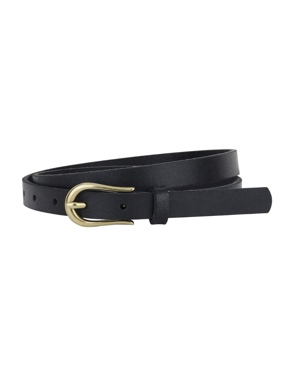 Basic Skinny Equestrian Buckle Leather Belt