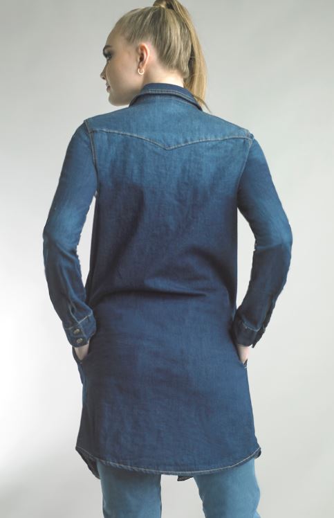 LONG SLEEVE DENIM SHIRT DRESS