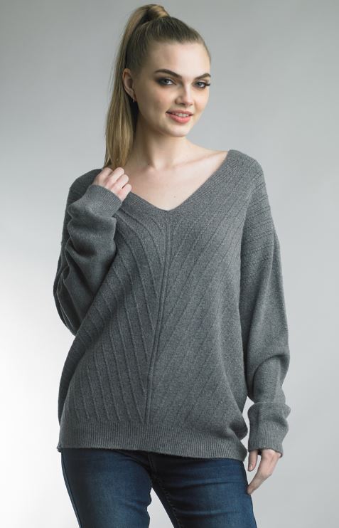 V PATTERN VNECK SWEATER