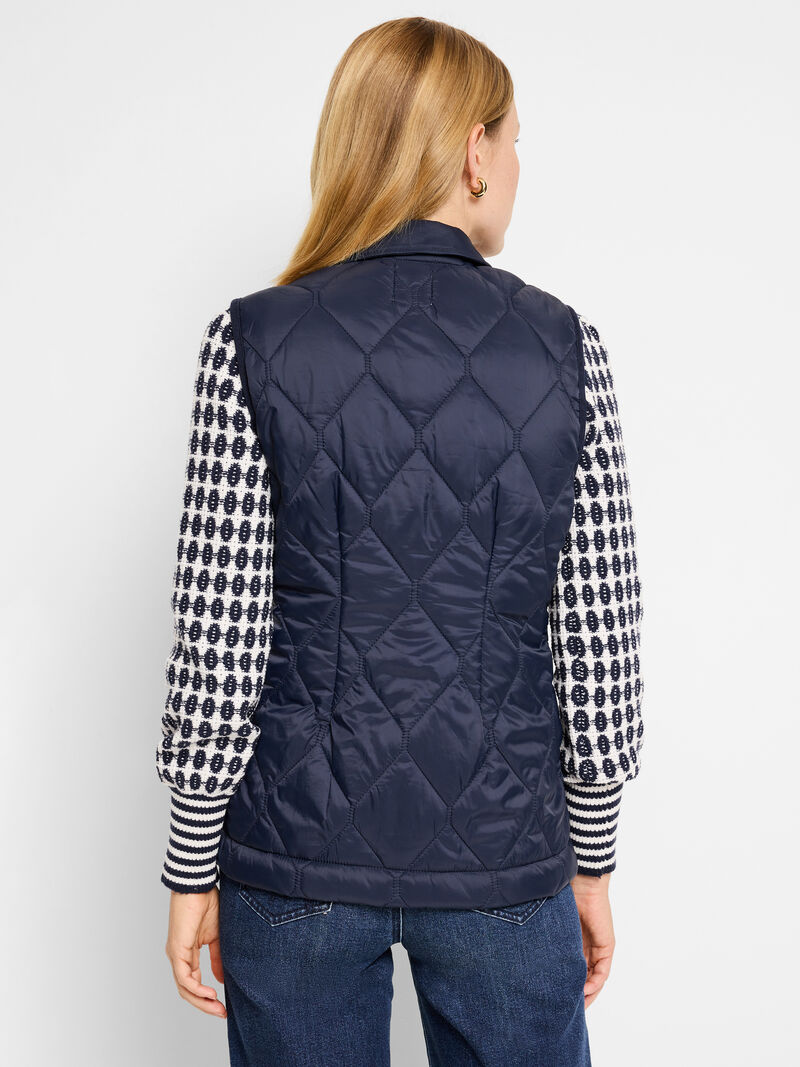 KNIT TRIM PUFFER VEST