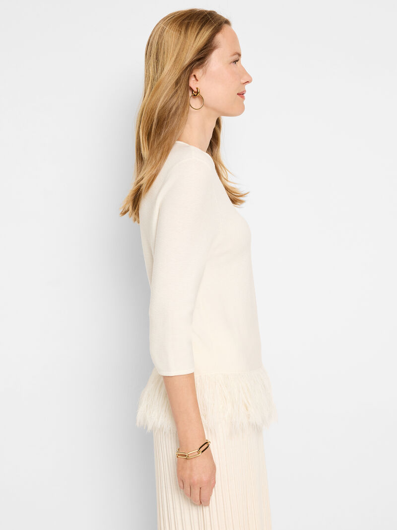 FEATHER FRINGE SWEATER