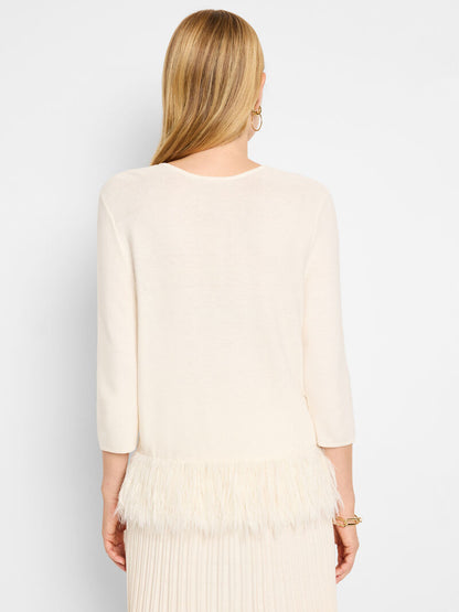 FEATHER FRINGE SWEATER