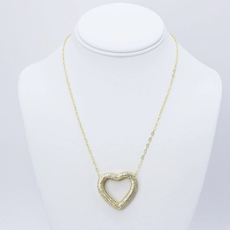 HEART OUTLINE GOLD NECKLACE N18