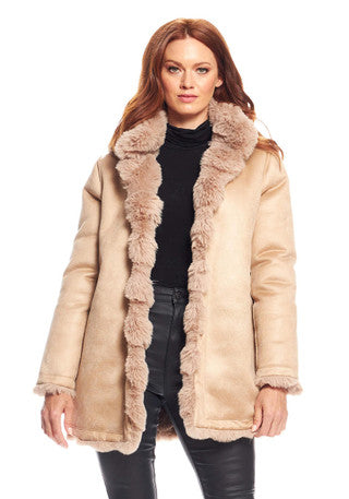 RAINIER REVERSIBLE FAUX MINK COAT