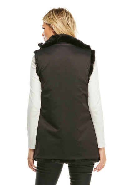 REVERSE ZIP VEST BLACK MINK