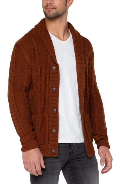 FISHERMAN CABLE SHAWL CARDIGAN