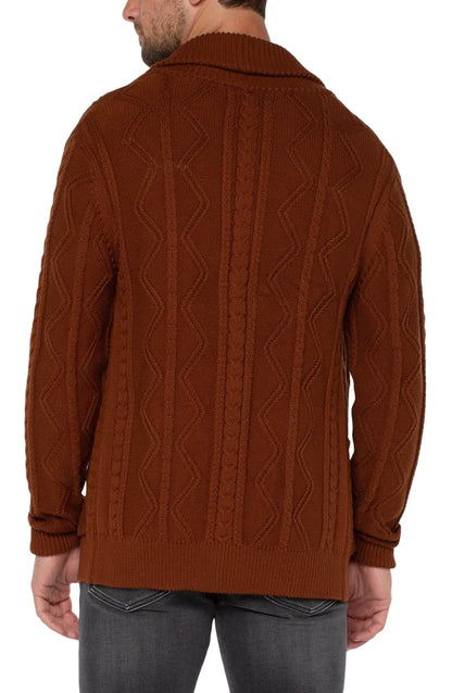 FISHERMAN CABLE SHAWL CARDIGAN