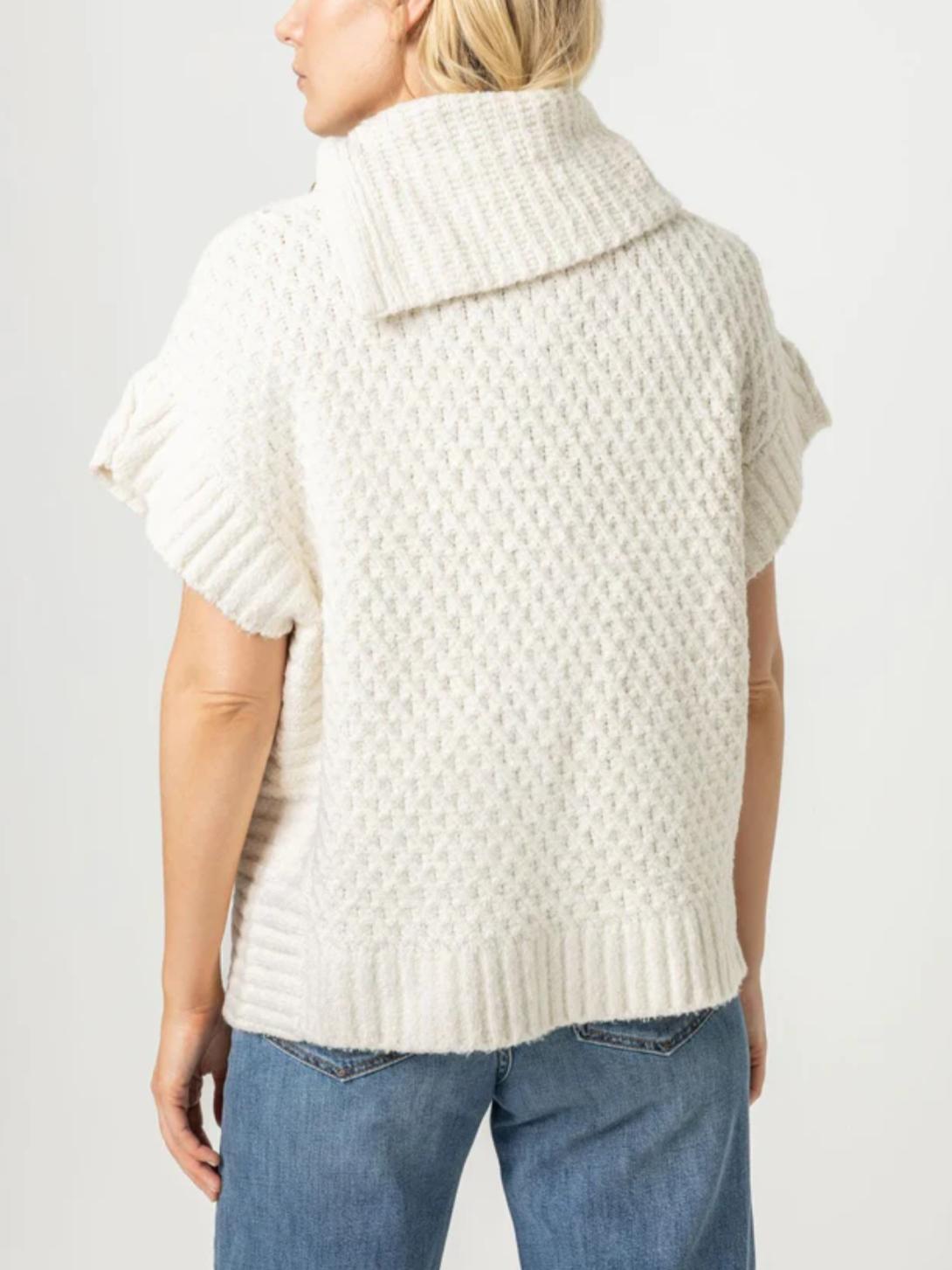 SNAP NECK PONCHO IVORY