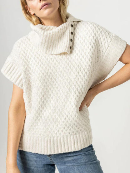 SNAP NECK PONCHO IVORY