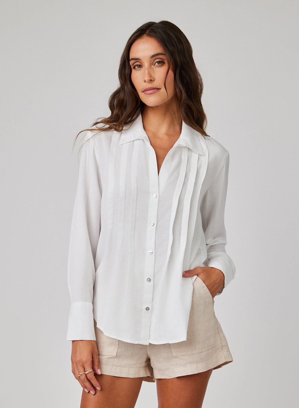 PINTUCK BUTTON DOWN