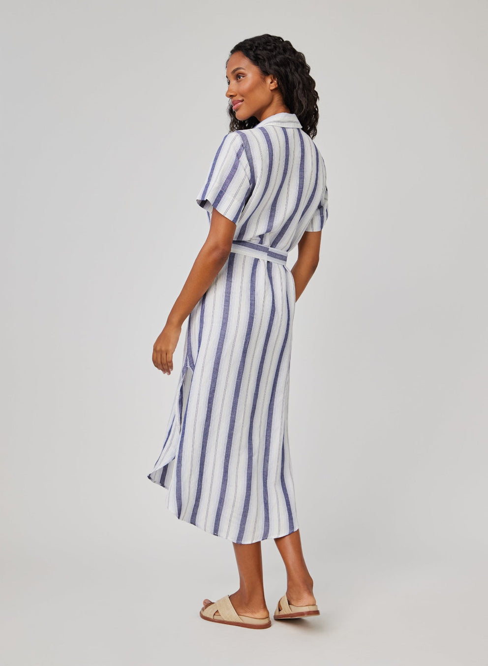 ROUNDED HEM MAXI SHIRT DRESS