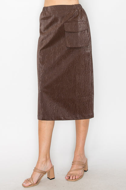 LORI PLEATHER SKIRT