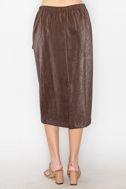 LORI PLEATHER SKIRT