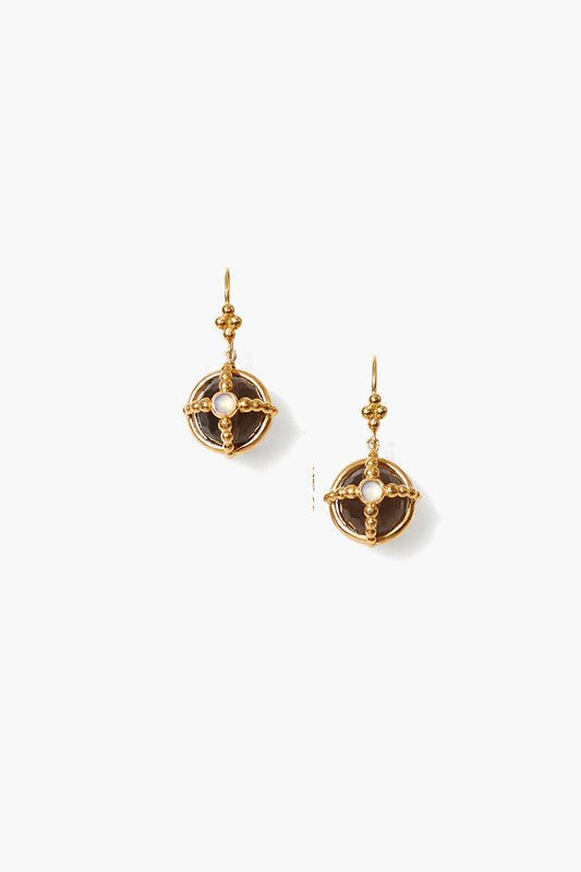 CAGED STONE FRENCH HOOK EARRING