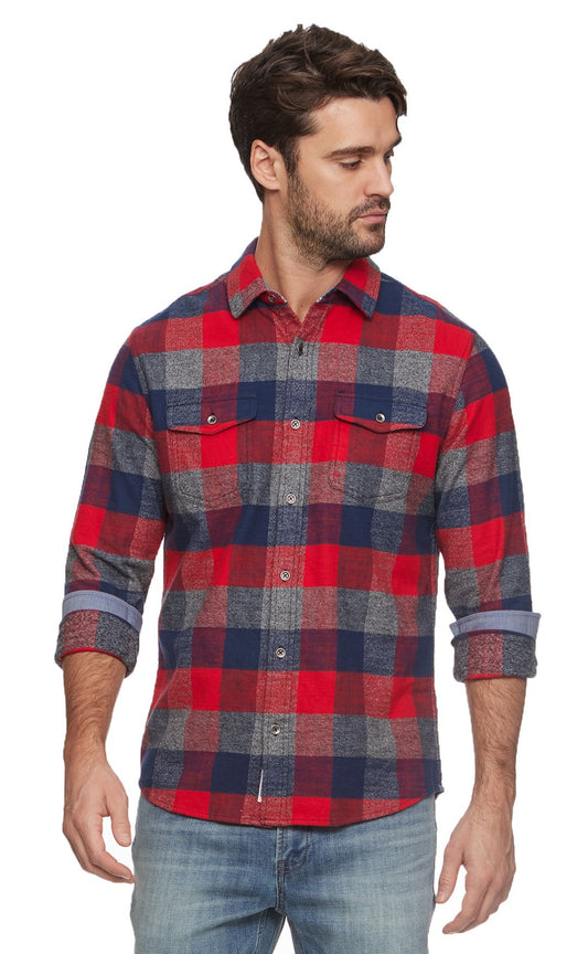 FLETCHER LS BOX PLAID FLANNEL SHIRT