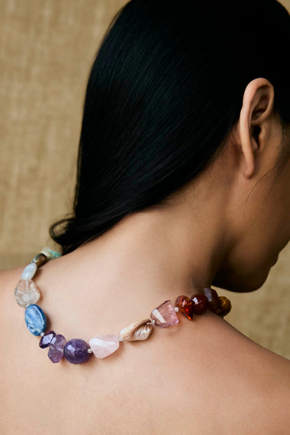 LARGE SEMIPRECIOUS STONE NECKLACE