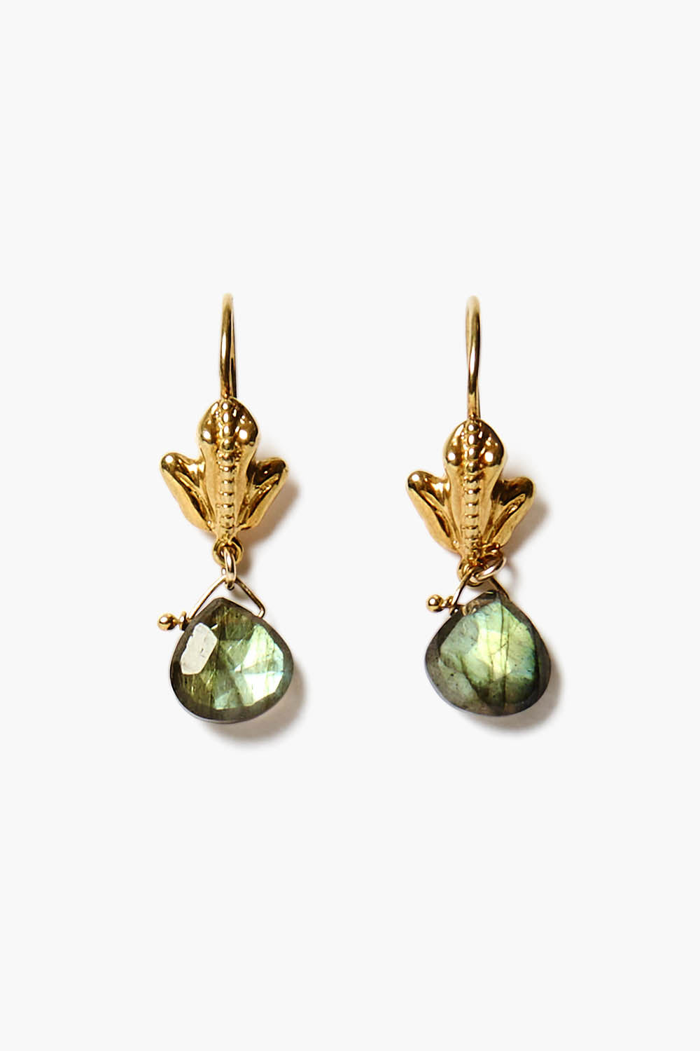 LABRADORITE FROG EARRINGS