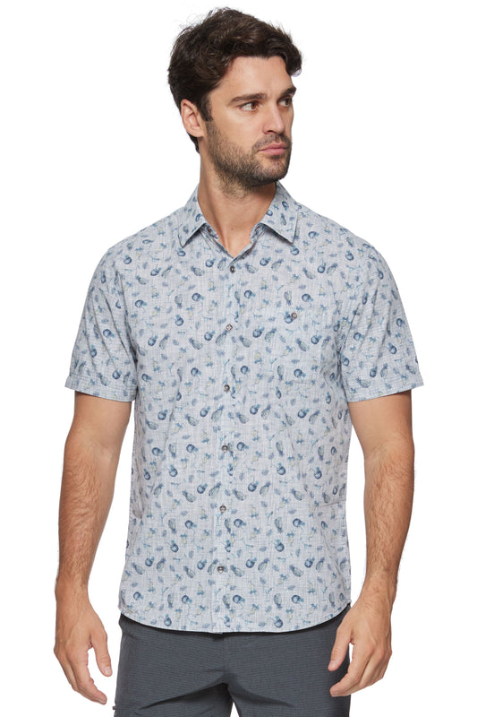 SAXTON SS COCONUT PRINT SPACEDYE SHIRT