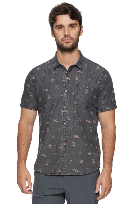 KEMPNER SS VINTAGE WASH HULA PRINT SHIRT