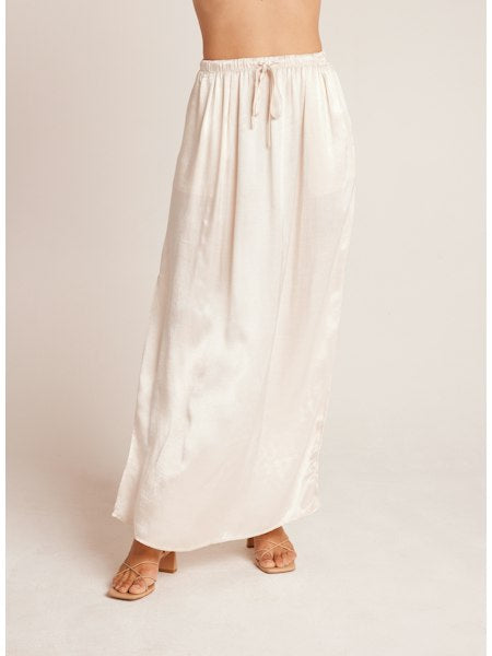 PLEAT FRONT MAXI SKIRT